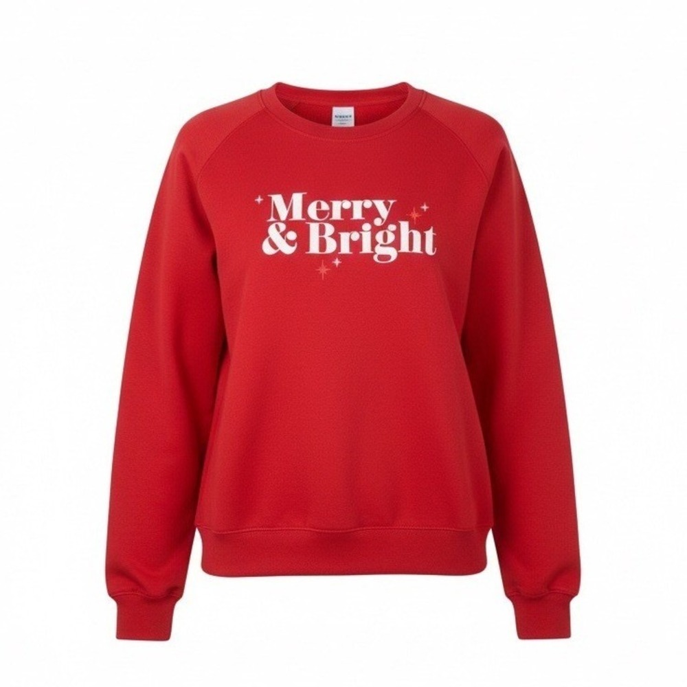 Wondershop Merry & Bright Mens Holiday Crewneck Sweatshirt, Red, Size MT, NWT‎